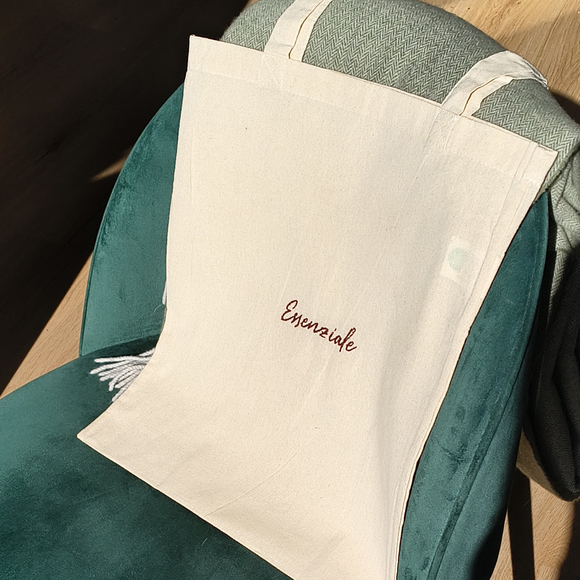 Borsa Tote Bag 100% cotone ricamata - Fildisogno